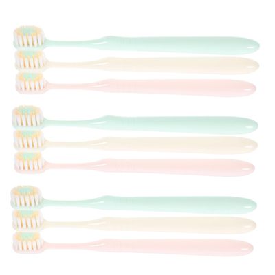 Anneome 9pcs Soft Bristle Toothbrushes Wide Brush Head for Adults Comfortable Oral Care for Home Use Gentle Gums Cleaning for Family Members