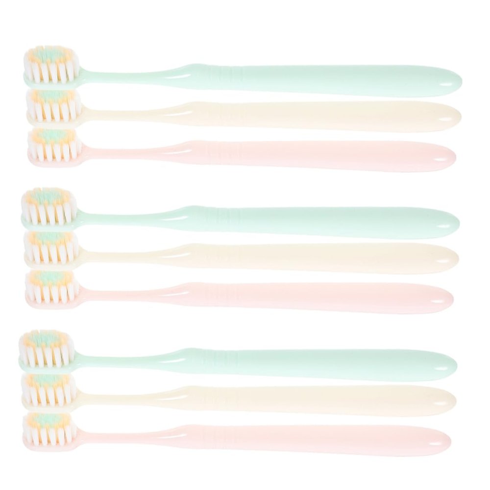 Anneome 9pcs Soft Bristle Toothbrushes Wide Brush Head for Adults Comfortable Oral Care for Home Use Gentle Gums Cleaning for Family Members