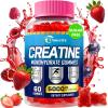 Creatine Monohydrate Gummies, Creatine for Women & Men, Pre Workout Creatine Monohydrate Gummies with Taurine, Vitamin B6 & B12 for Muscle, Strength, Energy, Endurance, Vegan, Organic, 60 Count view 1