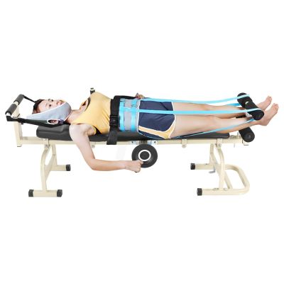 Traction Bed Neck Stretcher 4.8-6FT Folding Therapy Massage Bed Table Back Stretch Bench Body Stretching Device for Cervical Vertebra Spine Lumbar Leg Traction