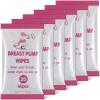 Threlaco 6 Pack 120 Count Breast Pump Wipes Quick Clean and Irritant Free Resealable Convenient Breast Pump Cleaning Wipes Hygienic Breastfeeding Supplies(Pink) view 1