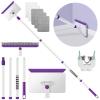 Baseboard Cleaner Tool with Handle, 60" Extendable Long Handle Baseboard Cleaner with 5 Reusable Pads for Baseboards Cleaning, Ceiling, Wall, Floor, Bathroom Kitchen view 1