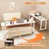 YVYKFZD Overbed Table with Swivel Wheels, Portable Bedside Table, Rolling Medical Over Bed Table, Standing Over Bed Desk with Heavy Duty Metal Legs(Light Walnut B1,47.2/120cm) view 3