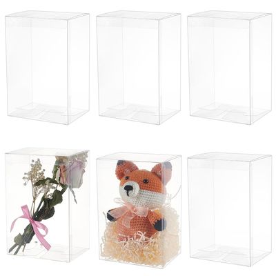 BENECREAT 8 Pack Clear PVC Plastic Box, Transparent Gift Boxes 7x4.8x3.6 Inch, Party Favor Boxes with Protective Film for Wedding Gift Wrapping, Birthday, Candy, Jewelry