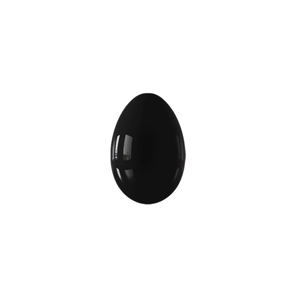 KAKAYE 30 * 20mm Undrilled Yoni Egg Natural Stone Jade Egg for Kegel Exercise Exercise Rose Quartz Yoni Egg(Obsidian)