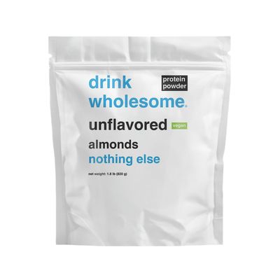 drink wholesome Vegan Unflavored Almond Protein Powder for Sensitive Stomachs | Minimally-Processed, Whole-Food Protein | Additive-Free, Dairy-Free, Gluten-Free | Low Sodium