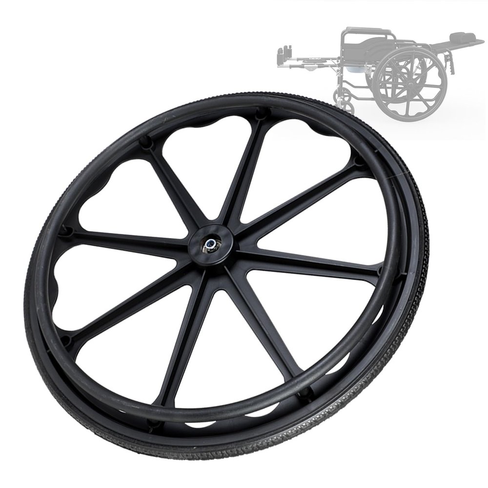 2Pcs 20 Inch Replacement Wheelchair Wheels For Walkers, Wheelchair Wheels Replacement With Bearings, Non-Slip Puncture Proof Polyurethane Solid, Reinforced Nylon Hub, Bearing: 12mm (Color :