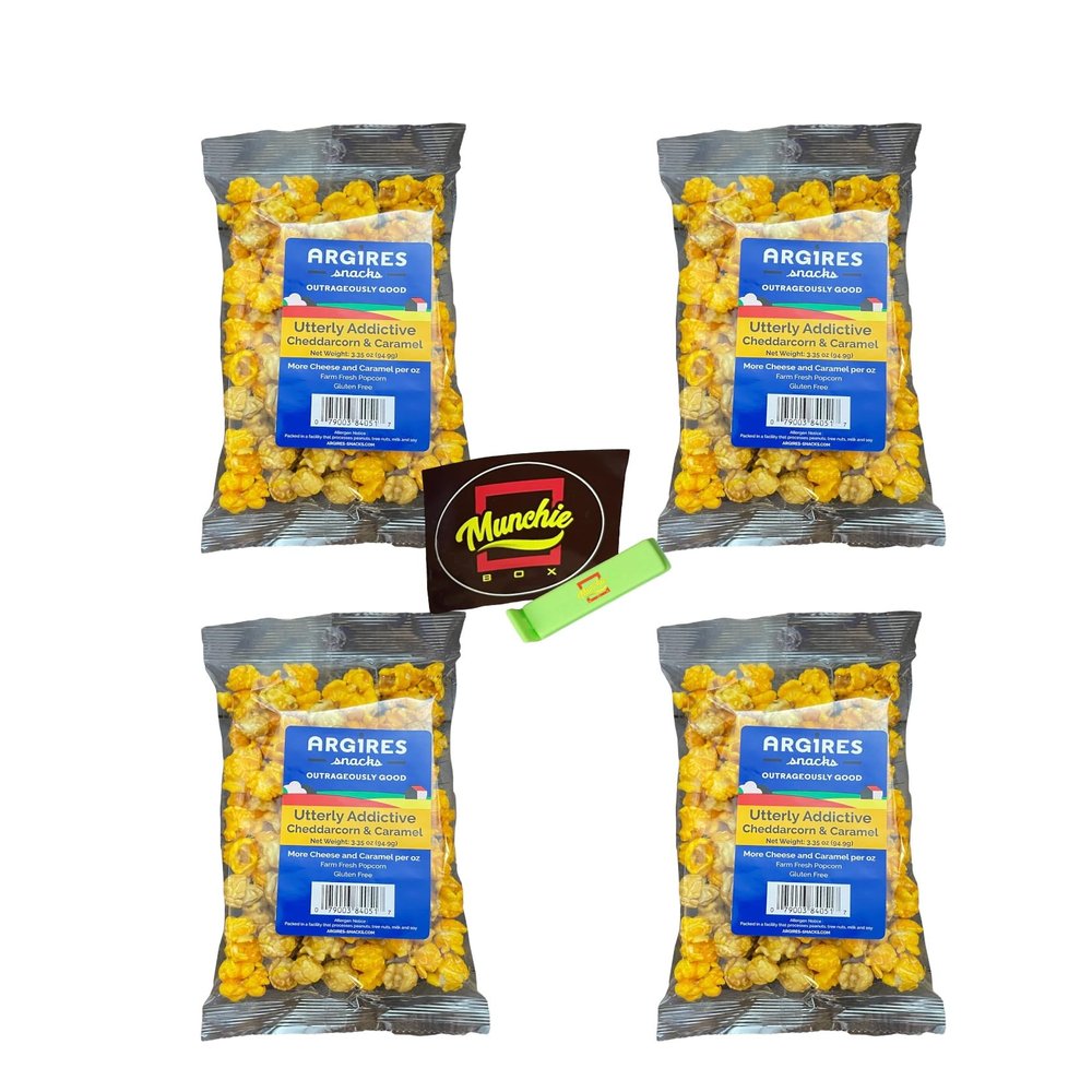 Argires Chicago Popcorn - Big Bags - Chicago Snack House (4, Cheddar & Caramel Mix)