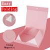 BoxSkivra Large Pink Gift Box with Ribbon 1 Pack 16.5X13X5.3 Inch Extra Large Gift Box with Lid Magnetic Closure Rectangle Collapsible Luxury Boxes for Mother's DayShredded Paper Filler & Card view 4