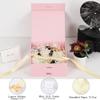 BoxSkivra Pink Gift Box with Ribbon 1 Pack 6X6X3 Inch Small Gift Box with Lid Magnetic Closure Rectangle Collapsible Luxury Gift Boxes for Mother's DayBirthdaysShredded Paper Filler & Card view 2