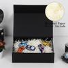 BoxSkivra Black Magnetic Gift Box 15 Pack 9.5X6X3 Inch Foldable Gift Boxes Bulk Black Gift Boxes with Lids Packaging for Small Business Luxury Gift Box Shredded Paper Filler view 2