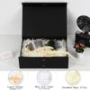 BoxSkivra Large Gift Boxes with Lids 5 Pack 13X9X4 Inch Large Black Gift Box with Ribbon Foldable Gift Boxes for PresentsFather's Day Groomsman Proposal BoxShredded Paper Filler & Cards view 2