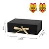 BoxSkivra Large Gift Boxes with Lids 5 Pack 13X9X4 Inch Large Black Gift Box with Ribbon Foldable Gift Boxes for PresentsFather's Day Groomsman Proposal BoxShredded Paper Filler & Cards view 3