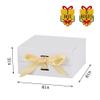 BoxSkivra White Gift Box with Ribbon 1 Pack 6X6X3 Inch Small Gift Box with Lid Magnetic Closure Rectangle Collapsible Luxury Boxes for Weeding GiftsShredded Paper Filler & Card view 3