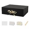 BoxSkivra Black Extra Large Gift Box with Lid 1 Pack 19x16x6 Inch Large Gift Boxes with Crinkle Paper & Card Magnetic Gift Box with Ribbon for Wedding Dress view 1