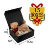 BoxSkivra Large Black Gift Boxes Bulk 15 Pack 15.5X12X6 Inch Extra Large Gift Box with Lid for Groomsman Proposal Magnetic Closure Rectangle Collapsible box with Shredded Paper Filler view 3