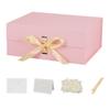 BoxSkivra Large Pink Gift Box with Ribbon 1 Pack 13X11X5.3 Inch Large Gift Box with Lid Magnetic Closure Rectangle Collapsible Luxury Wrap Box for Wedding Gifts Crinkle Cut Paper Shred with Card view 1