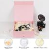 BoxSkivra Large Pink Gift Box with Ribbon 1 Pack 13X11X5.3 Inch Large Gift Box with Lid Magnetic Closure Rectangle Collapsible Luxury Wrap Box for Wedding Gifts Crinkle Cut Paper Shred with Card view 2