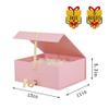 BoxSkivra Large Pink Gift Box with Ribbon 1 Pack 13X11X5.3 Inch Large Gift Box with Lid Magnetic Closure Rectangle Collapsible Luxury Wrap Box for Wedding Gifts Crinkle Cut Paper Shred with Card view 3