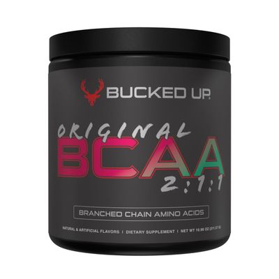 Bucked Up Original BCAA 2:1:1 Branched Chain Essential Amino Acids - Supplement Powder - | 100% Pure 2:1:1 Instantized Formula | Pre/Post Workout | 30 Servings | (Strawberry Mojito Flavor)