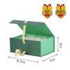 BoxSkivra Green Gift Box with Shredded Paper 1 Pack 9.5X7X4 Inch Small Magnetic Gift Box with Lid Rectangle Collapsible Luxury Box with Ribbon for Presents Crinkle Cut Paper Shred with Card view 3