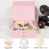 BoxSkivra Pink Gift Box with Shredded Paper 1 Pack 9.5X7X4 Inch Small Magnetic Gift Box with Lid Rectangle Collapsible Luxury Box with Ribbon for Presents Crinkle Cut Paper Shred with Card view 2