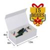 BoxSkivra Magnetic Gift Box with Lid 15 Pack 12X6X4 Inch White Gift Boxes Bulk Packaging for Small Business Bulk Gift Boxes for PresentsBridesmaid Proposal BoxCrinkle Cut Paper Shred view 3