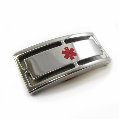 My Identity Doctor - Custom Engraved Replacement Medical ID Tag for Leather Medical Alert Band, 316L Stainless Steel