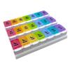 EZY DOSE Weekly (7-Day) Pill Case, Daily Medicine Planner, Vitamin Organizer Container, Large Push Button Compartments, Easy to Use, 3 Times a Day, Spring Open Design, Rainbow Lids, BPA Free view 1