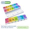 EZY DOSE Weekly (7-Day) Pill Case, Daily Medicine Planner, Vitamin Organizer Container, Large Push Button Compartments, Easy to Use, 3 Times a Day, Spring Open Design, Rainbow Lids, BPA Free view 4