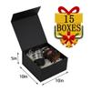 BoxSkivra Black Magnetic Gift Box 15 Pack 10X10X5 Inch Foldable Gift Boxes Bulk Black Gift Boxes with Lids Packaging for Small Business Luxury Gift Box Shredded Paper Filler view 3
