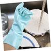 FOMIYES 2pairs Rubber Dish Washing Gloves for Housework Flocked Lining and Flexible Cleaning Gloves and for Kitchen and Laundry Tasks view 4