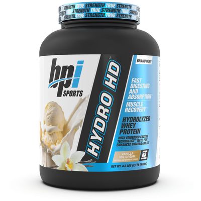 BPI Sports Hydro HD - 100% Hydrolyzed Whey Protein Powder - Muscle Growth, Recovery, 25g of Hydrolyzed Protein, Low Carb, Low Sugar, Fast Absorbing (68 Servings, Vanilla Ice Cream)