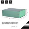 OBMMIRAO Green Large Gift Box with Lid 13x9x4 Inch, Foldable Magnetic Gift Boxes for Clothes,Groomsman Box Bridesmaid Proposal view 2