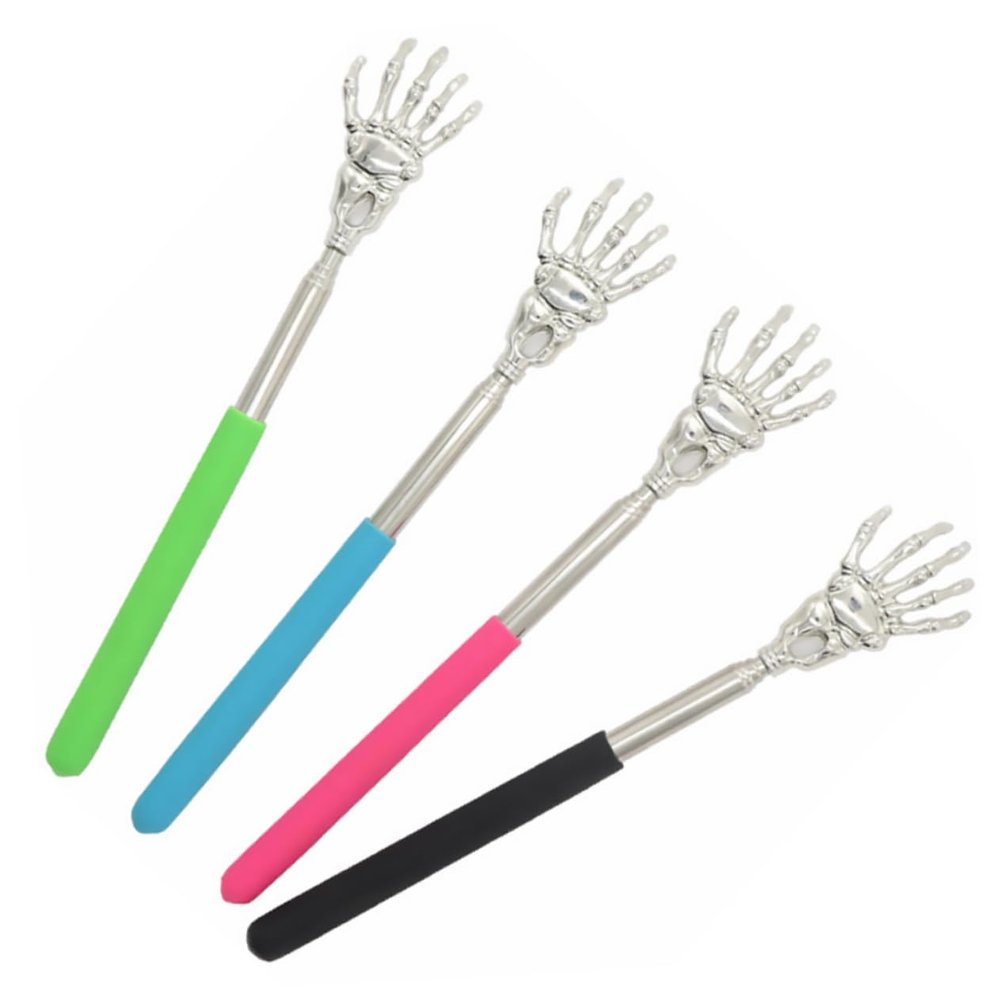 Beavorty 4pcs Extendable Back Scratcher Telescopic Scratcher for Itching Relief for Seniors and Convenient Use