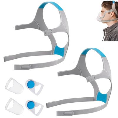 2 Pcs F20 Headgear Strap with Clips, Adjustable Airfit F20 Cpap Headgear Strap, Comfortable Fit Cpap Mask Head Strap Replacement Headgear with Magnetic Clips for Airfit/AirTouch F20, Medium Size