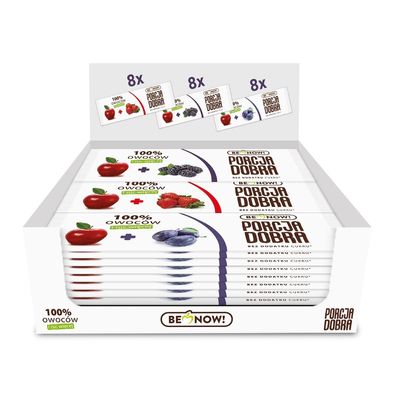 Be Now! Healthy Fruit Bars - Apple & Plum, Strawberry, Blackberry (Pack of 24) 100% Fruit Snacks for Kids and Adults - Sugar Free Snacks, Vegan, Non-GMO, Gluten-Free Snacks, Fruit Snacks.
