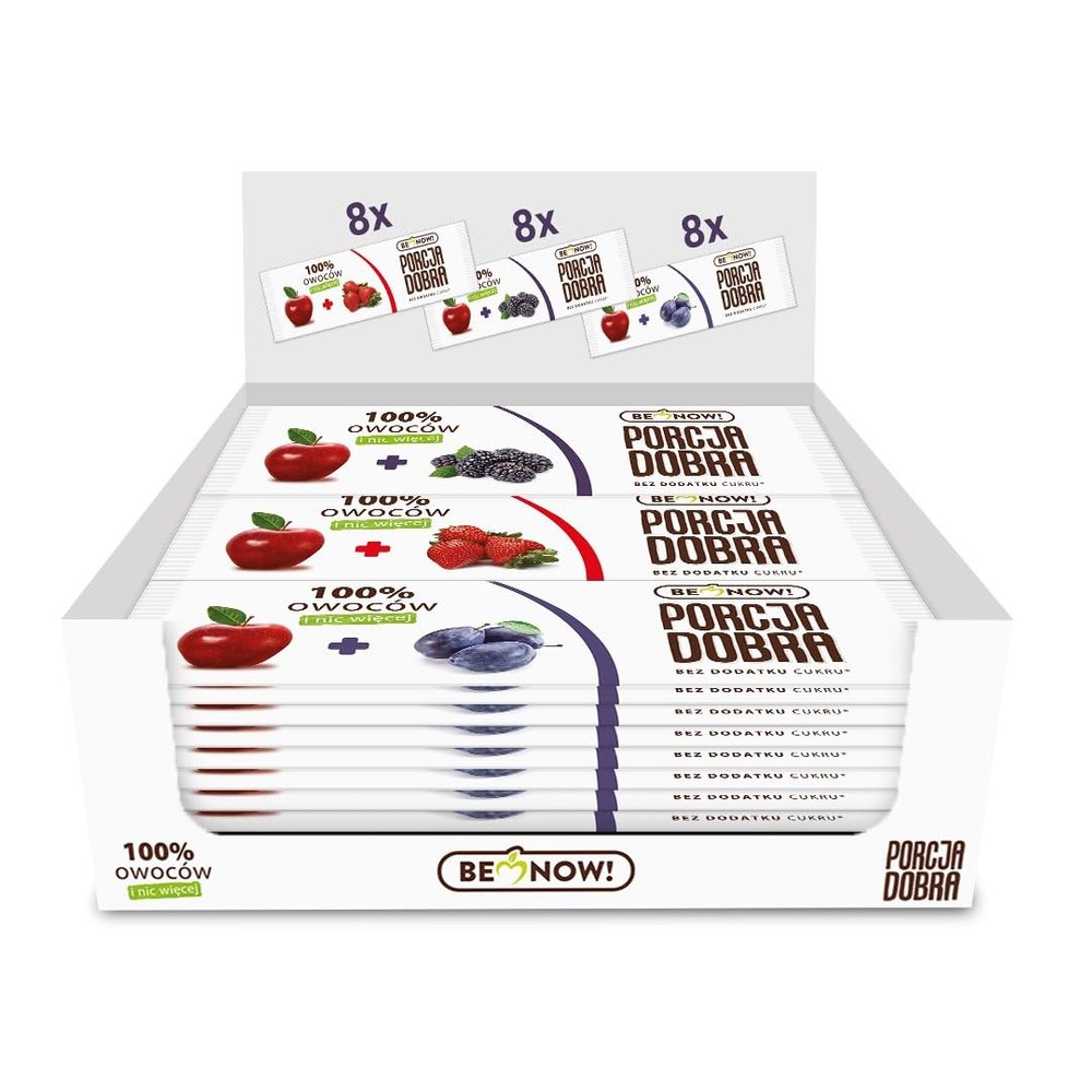 Be Now! Healthy Fruit Bars - Apple & Plum, Strawberry, Blackberry (Pack of 24) 100% Fruit Snacks for Kids and Adults - Sugar Free Snacks, Vegan, Non-GMO, Gluten-Free Snacks, Fruit Snacks.