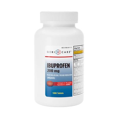 GeriCare Ibuprofen 200mg, Pain Reliever, Fever Reducer, Relieves Body Aches, 1000 Count (Pack of 1)