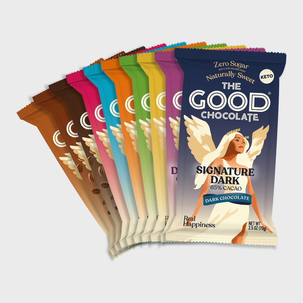THE GOOD CHOCOLATE - Keto Chocolate Variety Pack with Zero Sugar & Lower Net Carb Snack - keto Chocolate Bars offer Lower Calorie Chocolate Candy - Keto Snack Low Carb - 12 Pack (Make your Own Bundle)