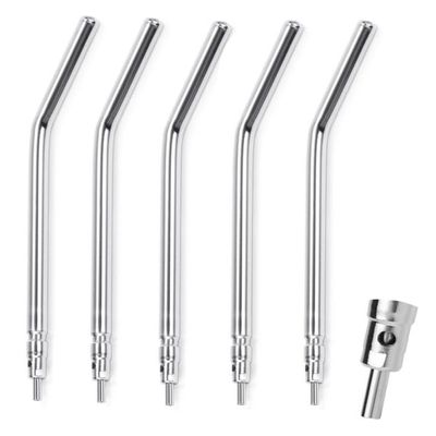 AmeriCan Goods 5/Pack Dental Air Water Metal 3-Way Tips A-Dec Style Autoclavable Reusable Stainless Steel Air Water Spray Nozzle Tips