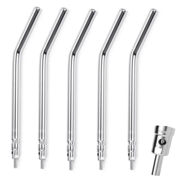 AmeriCan Goods 5/Pack Dental Air Water Metal 3-Way Tips A-Dec Style Autoclavable Reusable Stainless Steel Air Water Spray Nozzle Tips