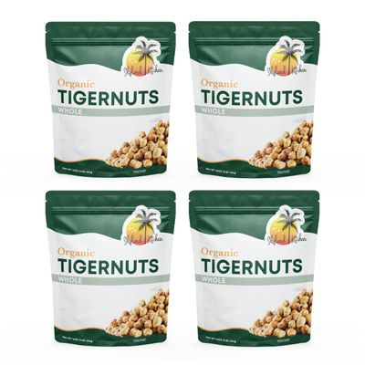 Skyland Kitchen Organic Whole Tigernuts, Nut-Free, Raw Snack, Gluten-Free, Vegan, Paleo Friendly, High Fiber, Non-GMO 4 x 16oz (Pack of 4)