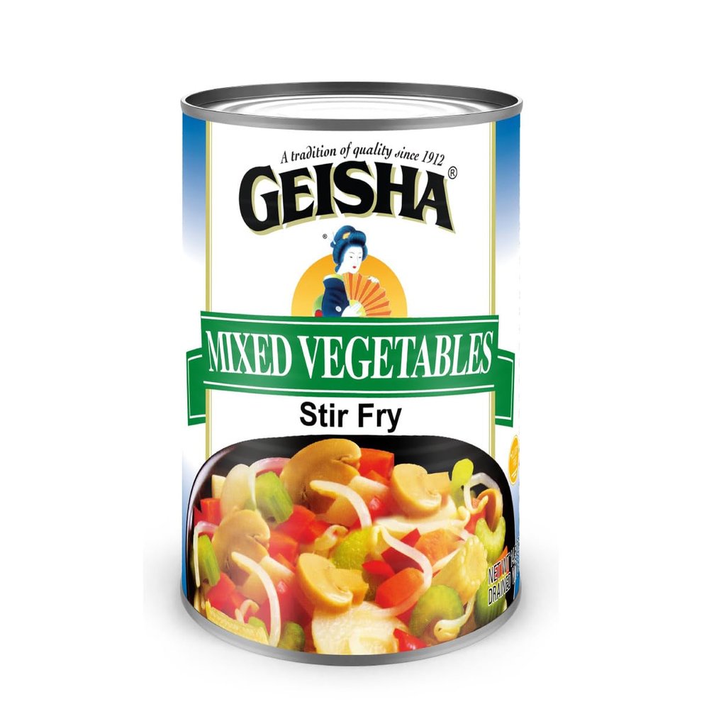 GEISHA Mixed Vegetables Stir Fry 14.5OZ. (Pack of 12), Mixed Vege | No Trans fat  Gluten FreeLess than 50 Calories per Container  Good Source of Fibers Ready to Eat Long Seller Item