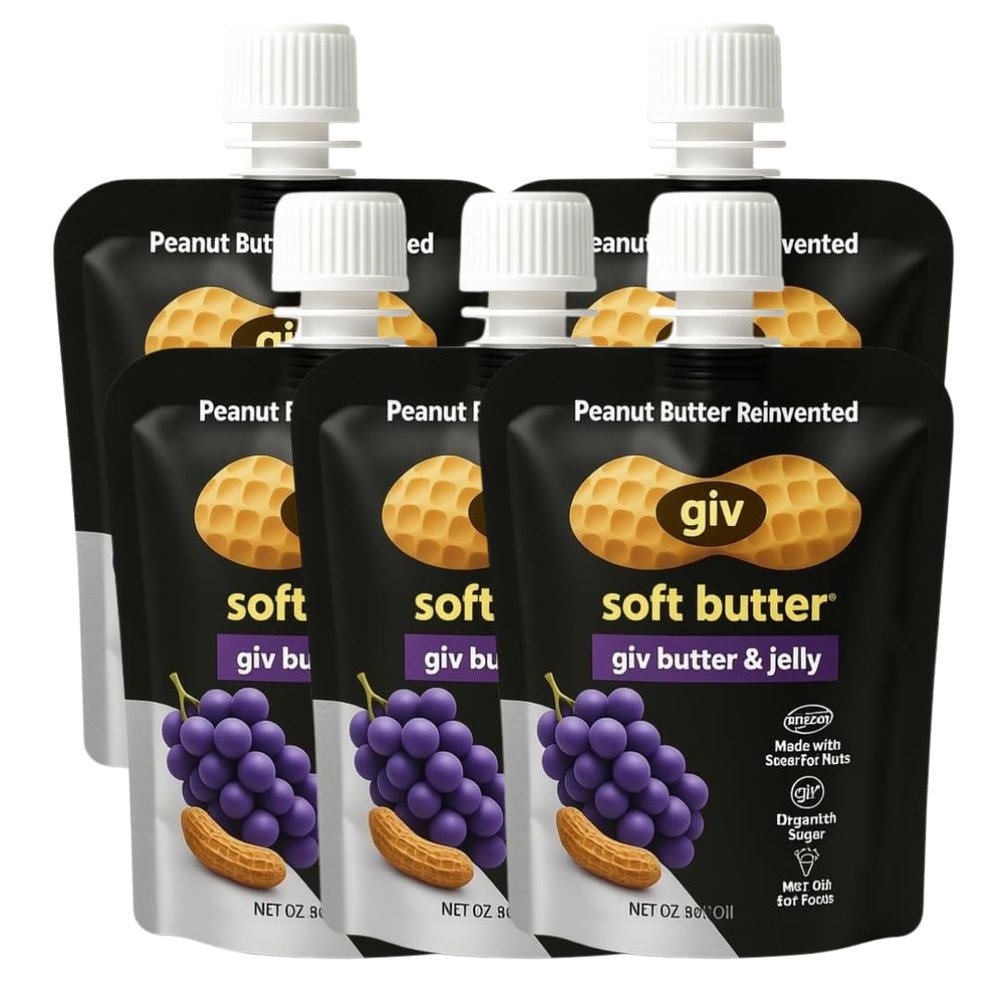 Peanut Butter Reinvented. Peanut Butter & Jelly All Natural No Added Sugar Healthy Snacks for Kids & GLP-1 Friendly Healthy Snacks for Adults w/MCT Oil for Energy & Focus - Vegan, Keto, Gluten Free