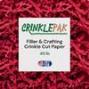 CrinklePak 40 LB USA Made crinkle paper filler | Paper Shred Filler for Shipping packages, Gift Wrap, Great packing paper for gift basket filling, Birthdays, Valentine's Day, Weddings, and Anniversaries | Red view 1