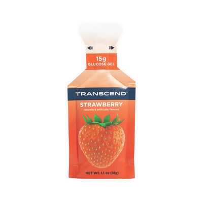 Transcend Foods Strawberry Gel (1.1 oz, Pack of 10) Fast-Acting Carb Gel Strawberry Flavor  Caffeine Free, Gluten Free