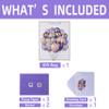 13" Large white Gift Bag Set with Greeting Card and Lavender Tissue Papers (Balloon and Embossing Gold Foil Happy Birthday) for Women's or Men's Birthday Party, Girls', Boys' or Kids' Party, Baby Shower, Baby Girl or Boy-10.2x5.2x13,1 Pcs. view 3