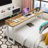 YVYKFZD Portable Overbed Table, Bedside Table with 360 Wheels, Standing Over Bed Table, Rolling Medical Over Bed Desk for Elderly, Hospital Patients, Home(Light Walnut,150cm/59.0in) view 1