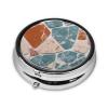 ZhongGuo Terrazzo-Marble-Pastel Printed Pill Organizer,Round Travel Pill Organizer Mini Medicine Pill Box for Purse Iron Plating view 1